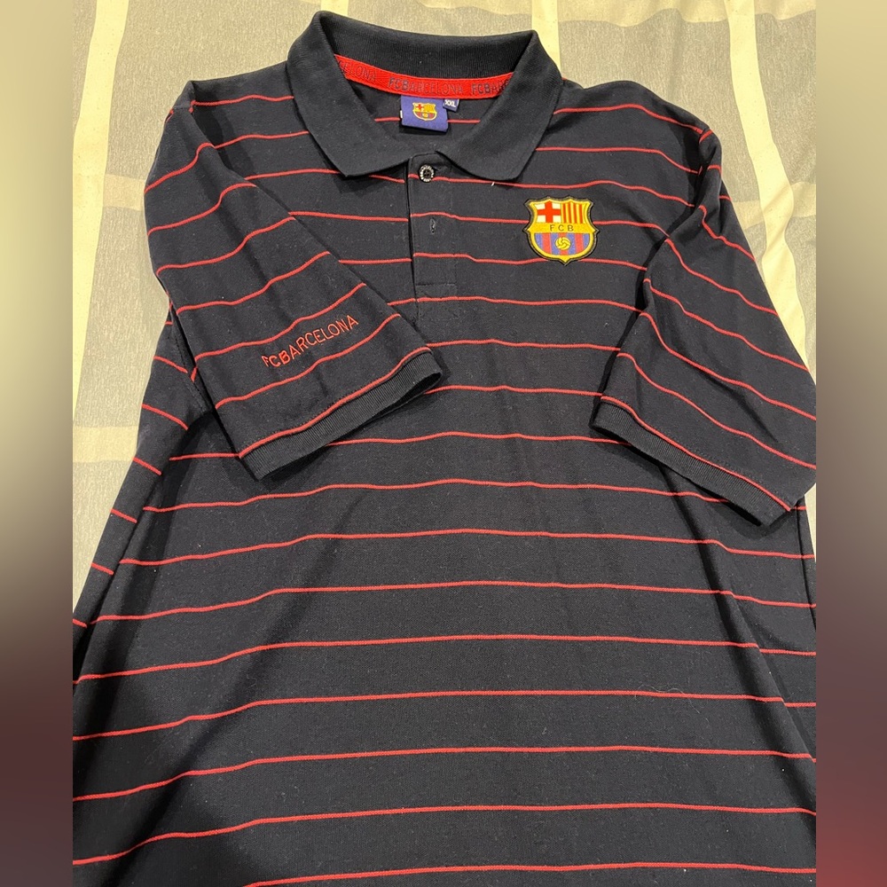 FC Barcelona Striped Polo Shirt
